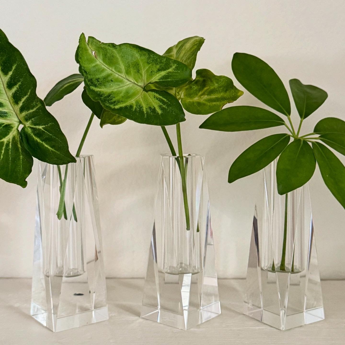 Rectangular Crystal Bud Vase Set of 3