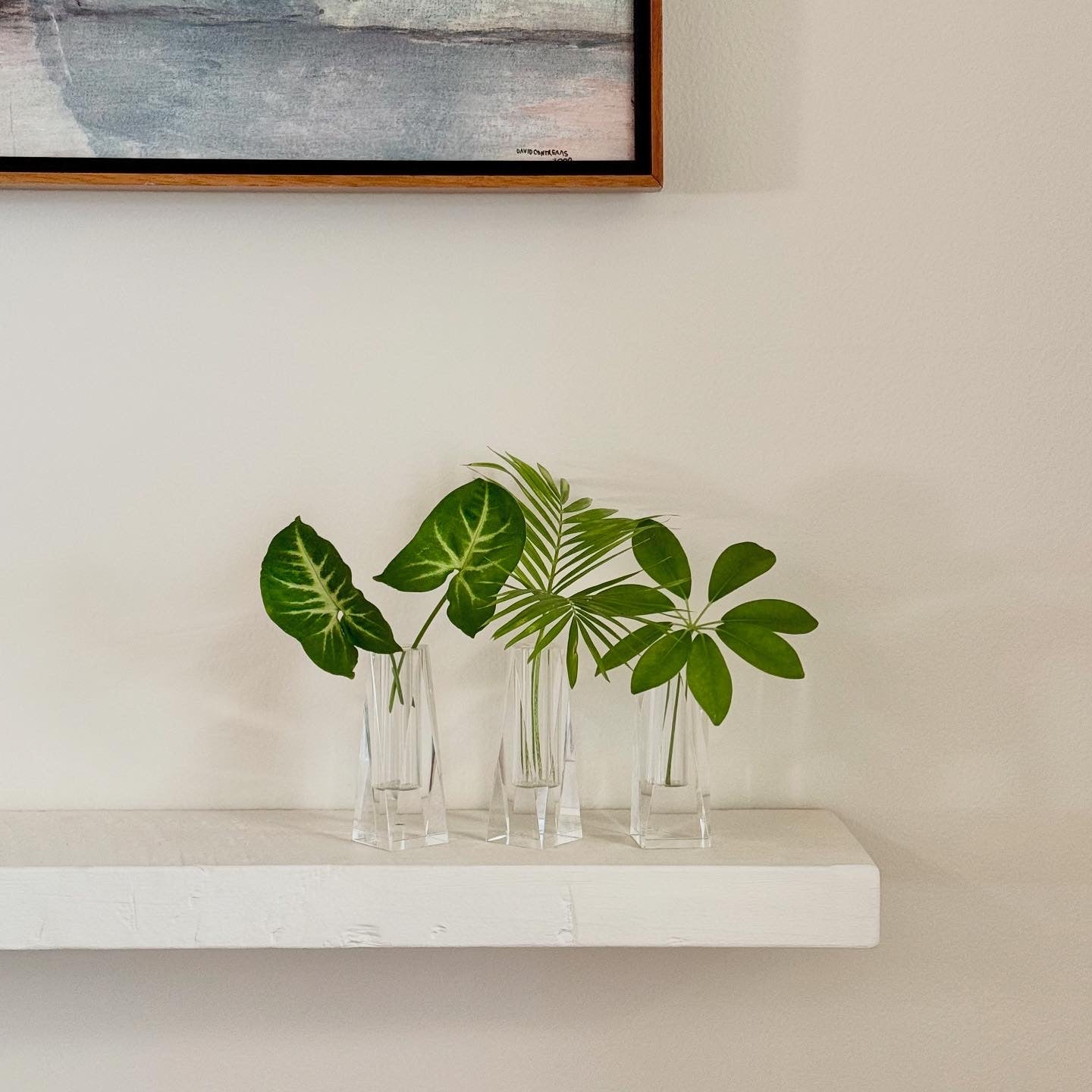 Rectangular Crystal Bud Vase Set of 3