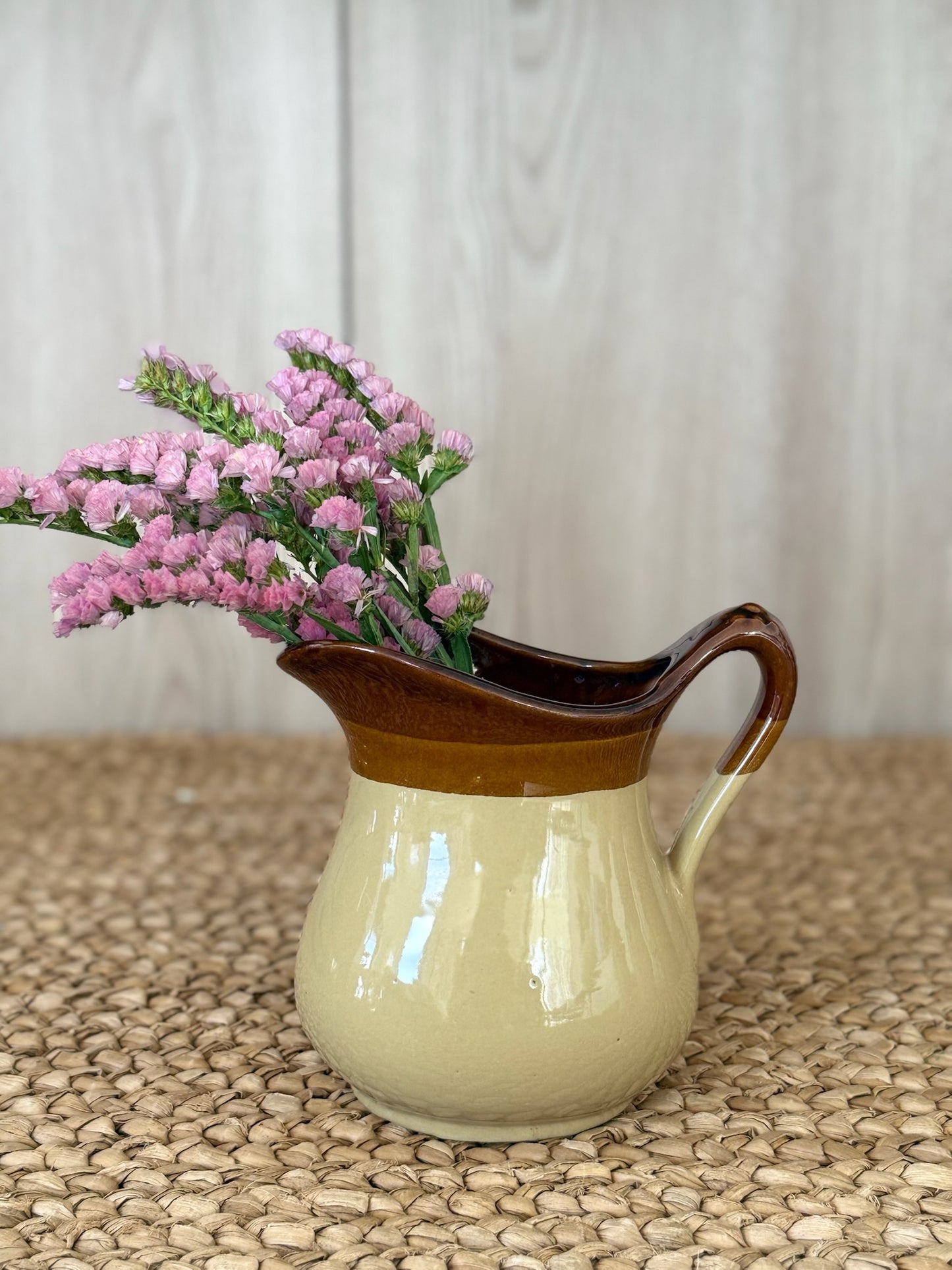 Vintage Two-Tone Pottery Jug