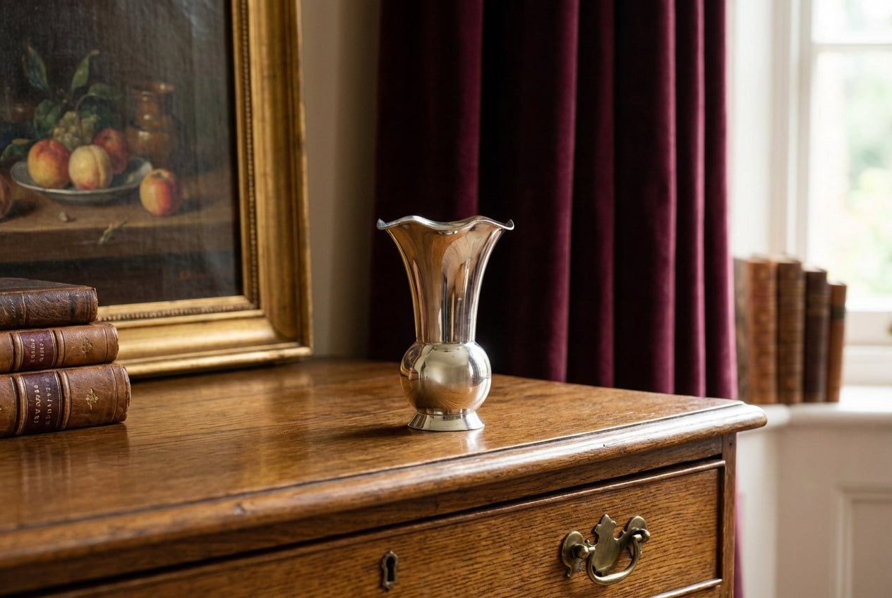 Antique Continental .835 Sterling Silver Bud Vase