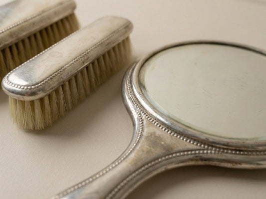 Vanity Dresser Set Antique .835 Silver