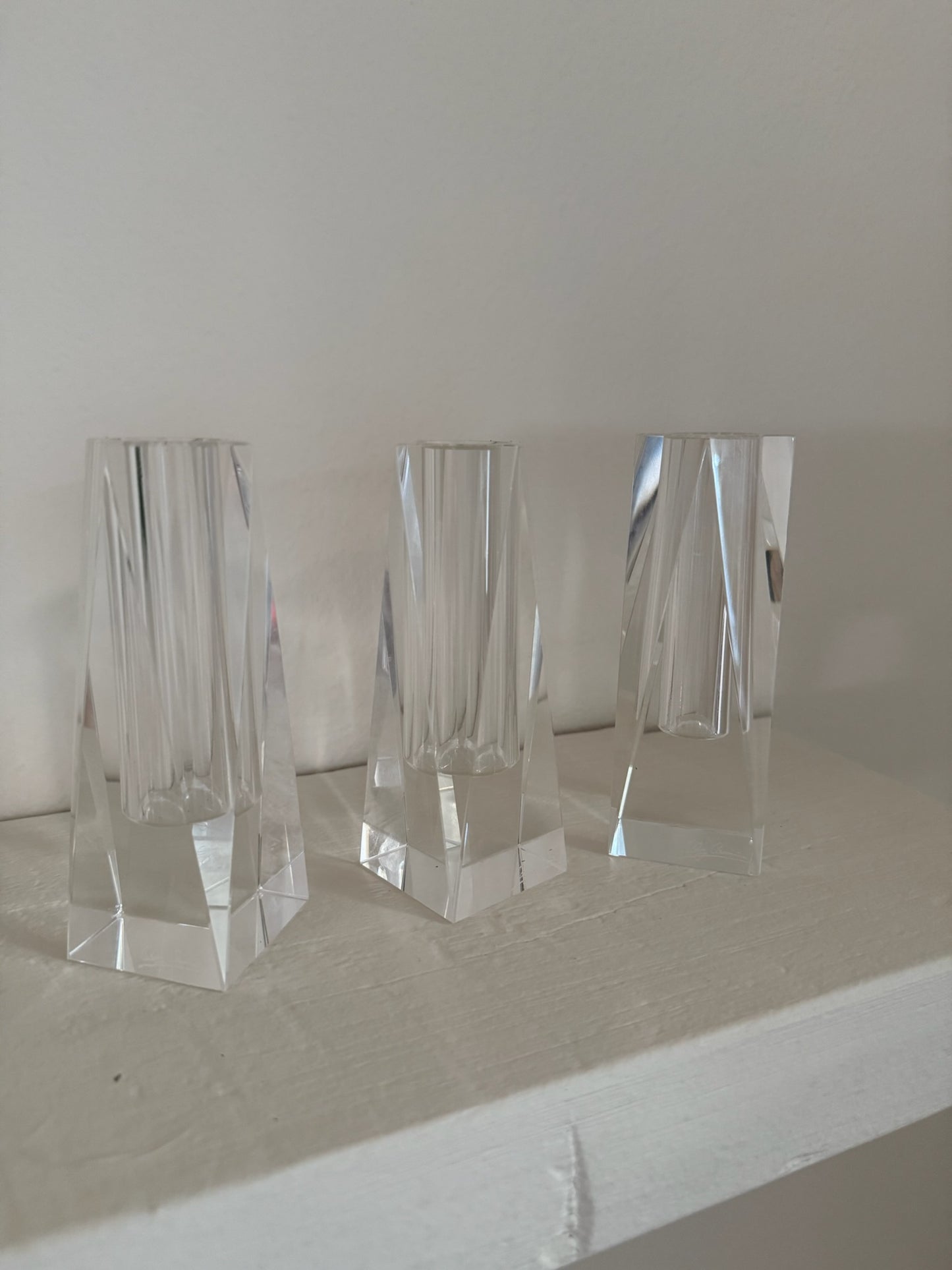 Rectangular Crystal Bud Vase Set of 3