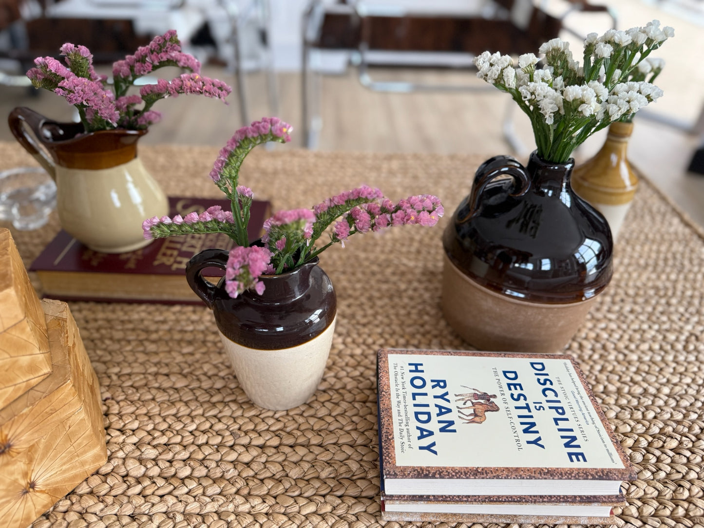 Small Rustic Two-Tone Ceramic Jar