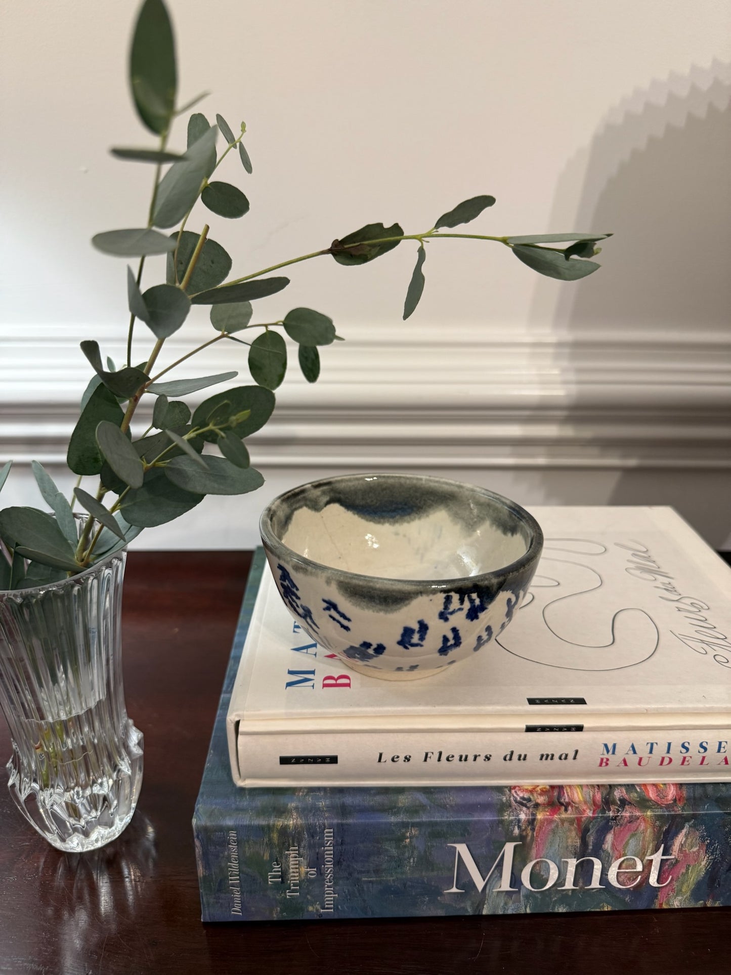 Handmade Blue Floral Ceramic Bowl