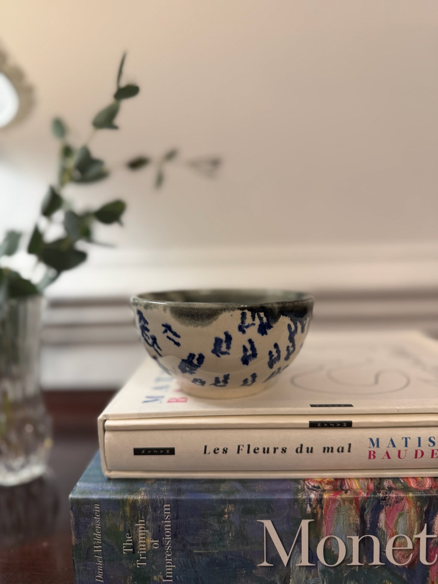 Handmade Blue Floral Ceramic Bowl