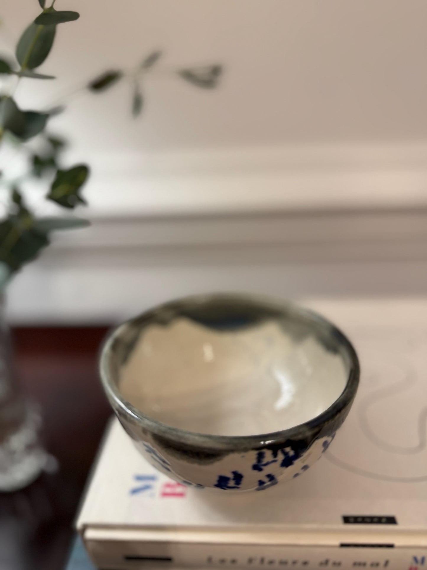 Handmade Blue Floral Ceramic Bowl