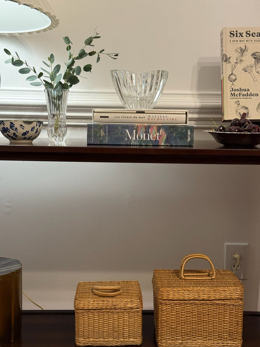 Handwoven Rattan Storage Set of 2