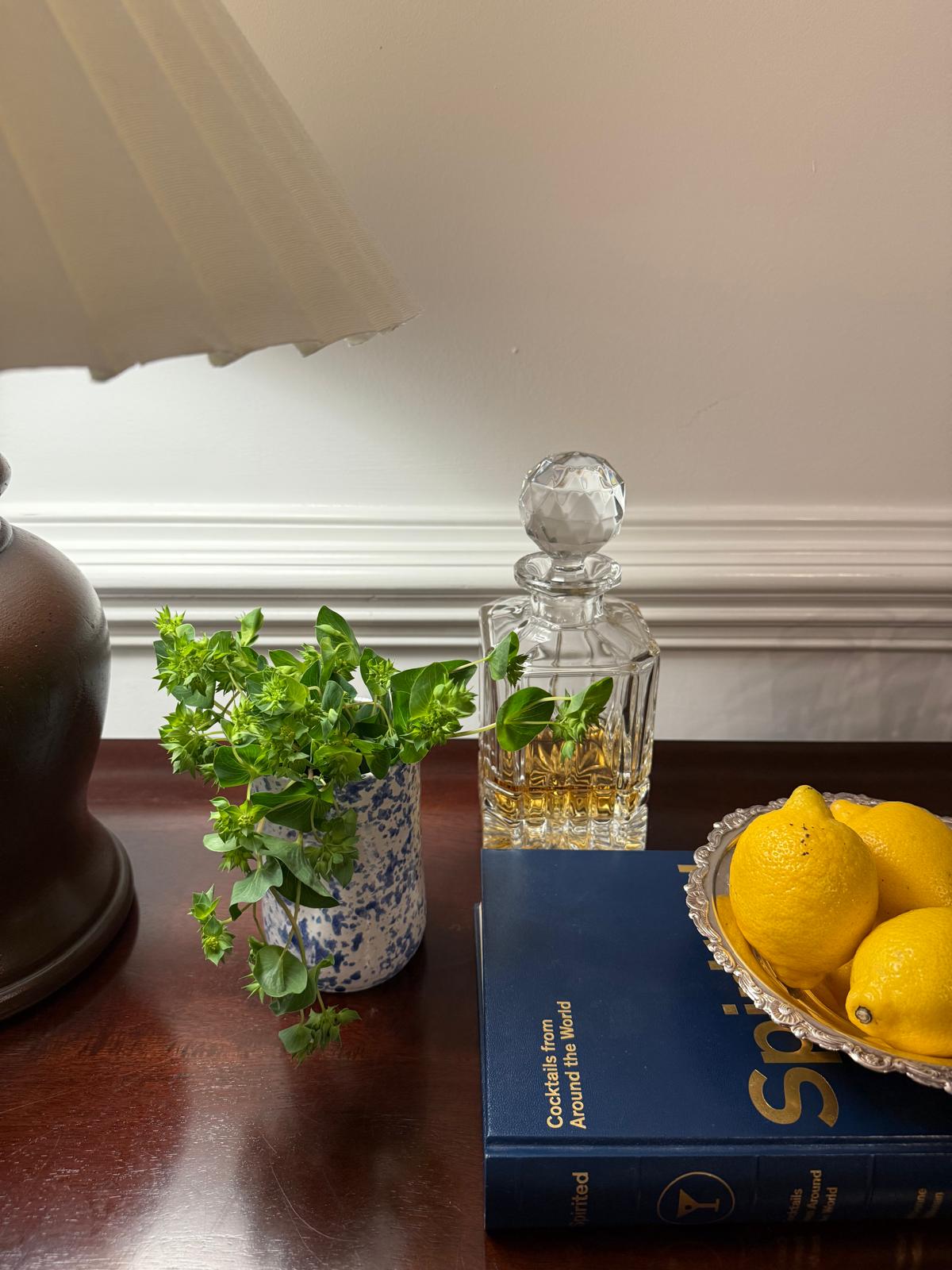 Blue Speckled Ceramic Vases Set of 2