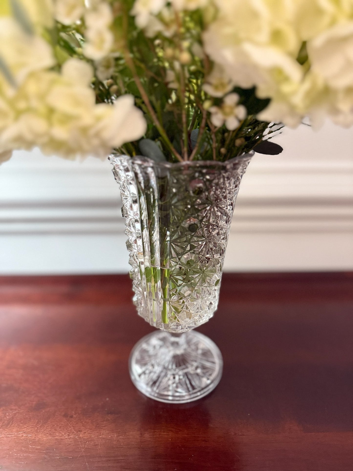 Cut Glass Crystal Flower Vase