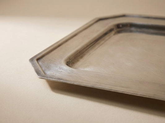 Vintage Silver Plated Rectangular Serving Tray Art Deco