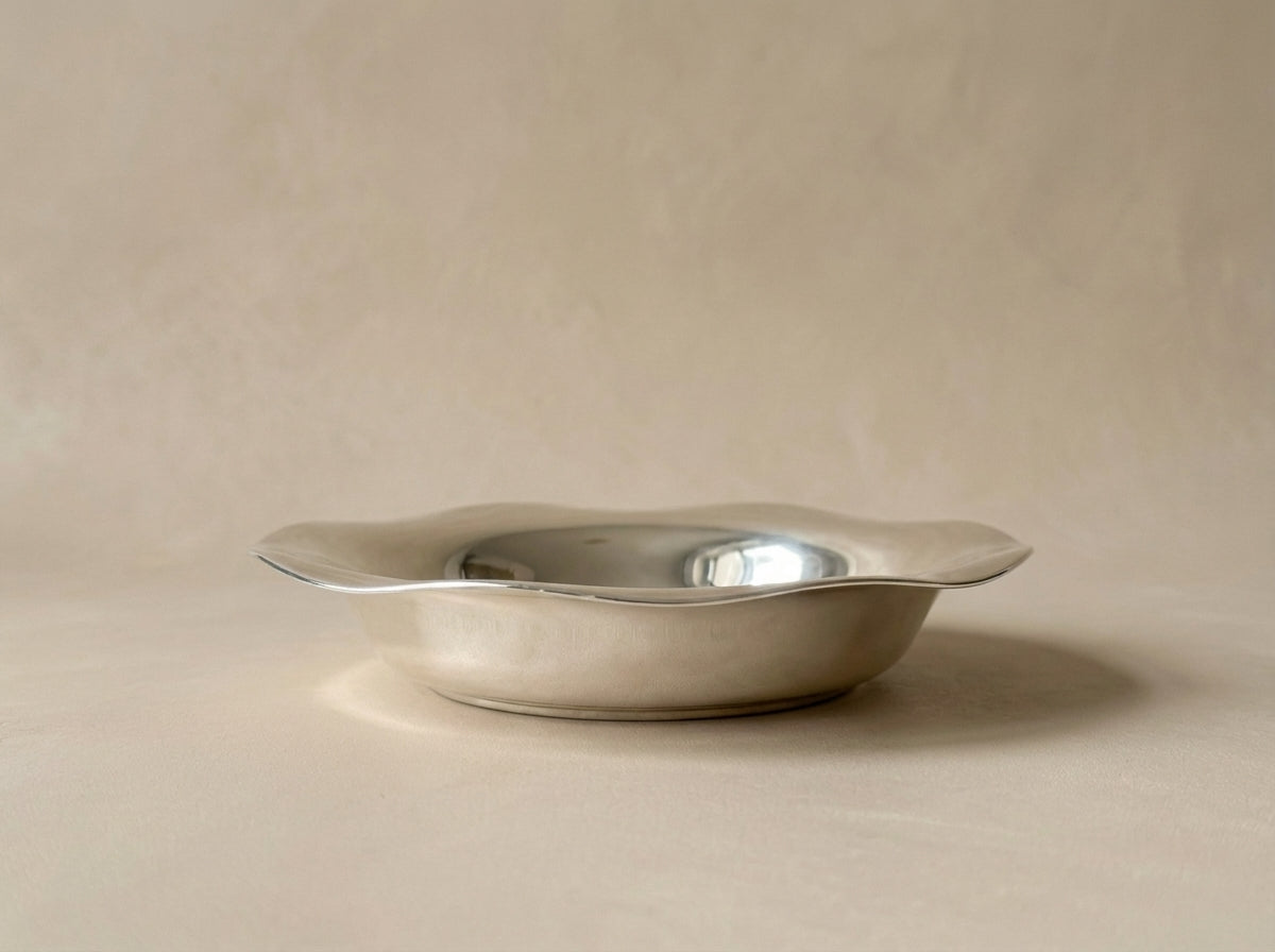 Antique .835 Silver Scalloped Dish Bowl