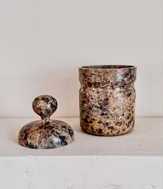 Natural Alabaster Jar with Lid
