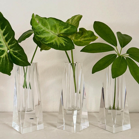 Rectangular Crystal Bud Vase Set of 3