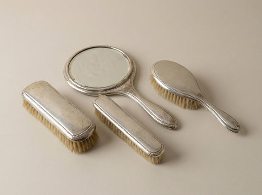 Vanity Dresser Set Antique .835 Silver