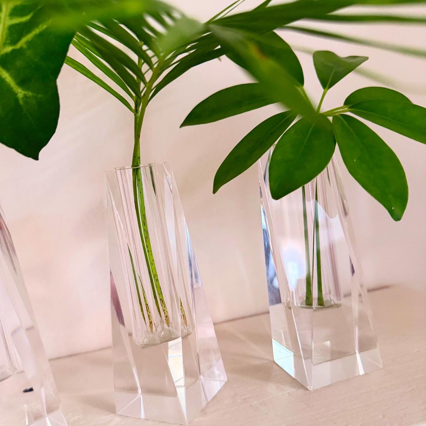 Rectangular Crystal Bud Vase Set of 3