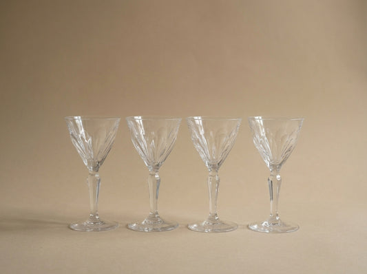Josephinenhütte Cut Crystal White Wine Glasses (Small Size) - Set of 4