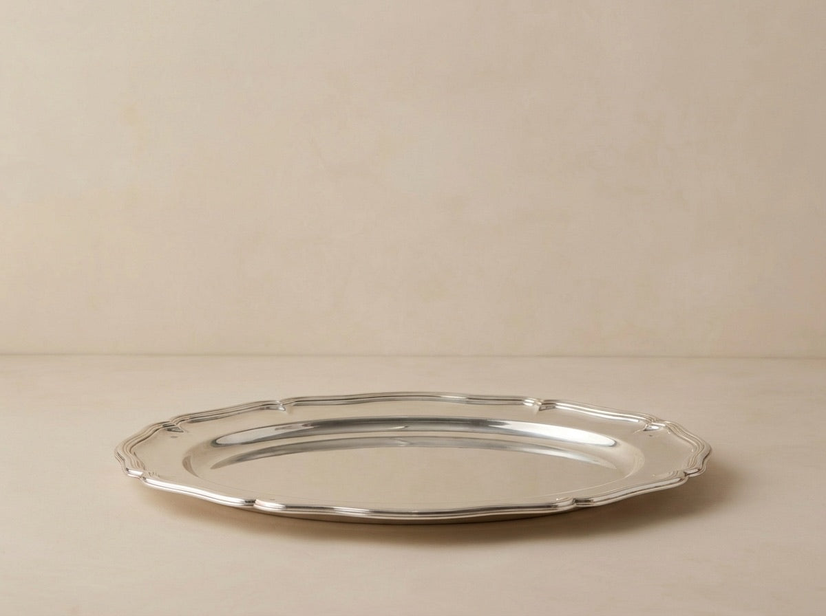 Large Oval 80% Silver Serving Tray