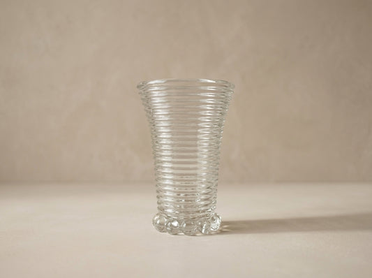 Ribbed Glass Cylinder Vase