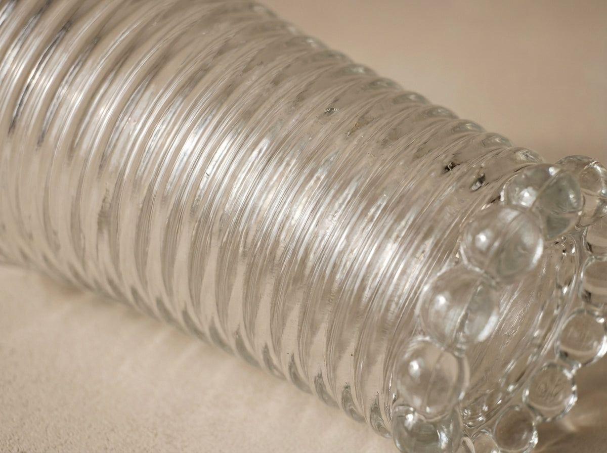 Ribbed Glass Cylinder Vase