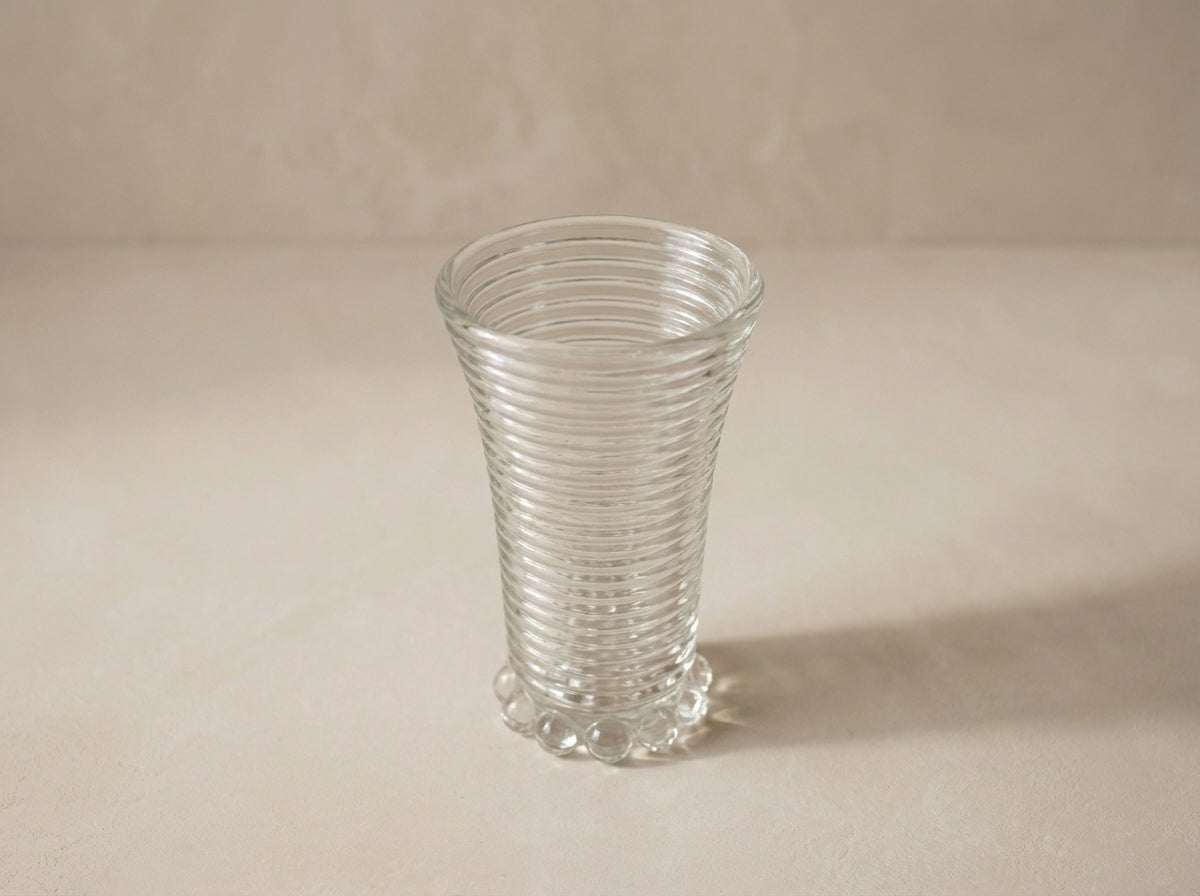 Ribbed Glass Cylinder Vase