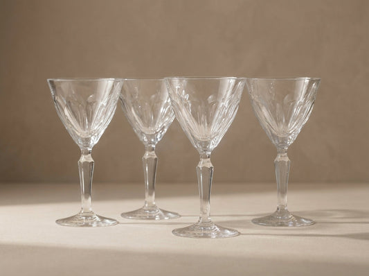 Josepinenhütte Cut Crystal Water Glass (Large Size) - Set of 4