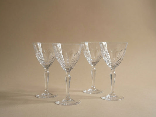 Josephinenhütte Cut Crystal Red Wine Glasses (Medium Size) - Set of 4