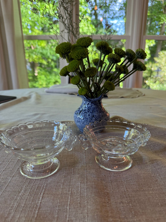 Vintage Candlewick Glass Olive Bowls