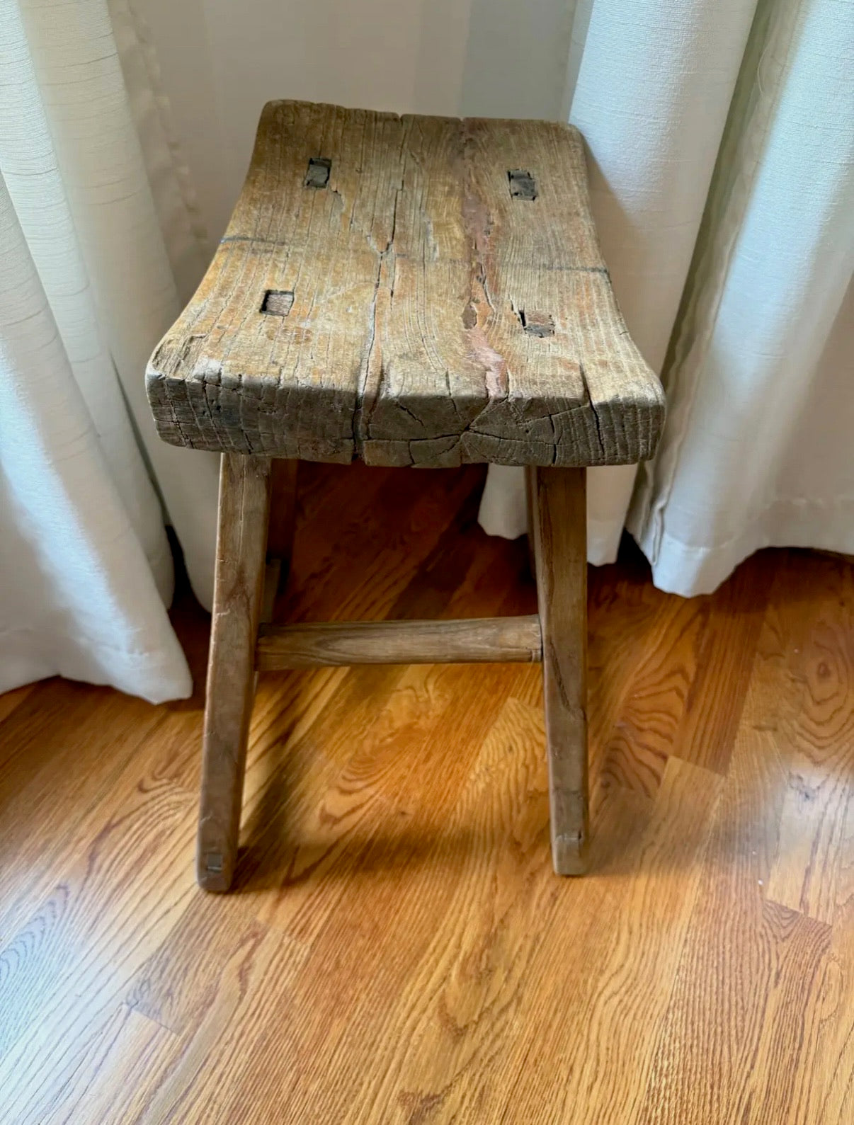 Rustic Reclaimed Wood Stool