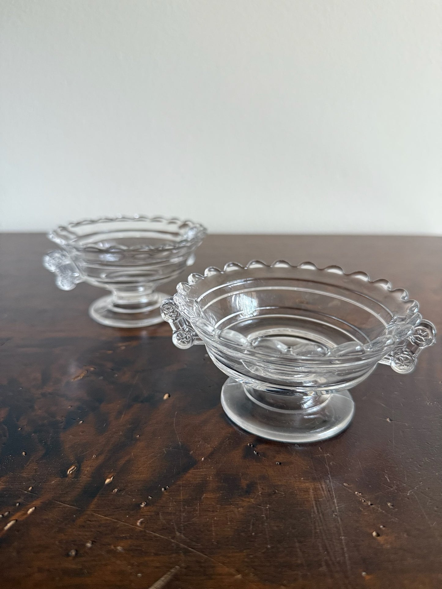 Vintage Candlewick Glass Olive Bowls