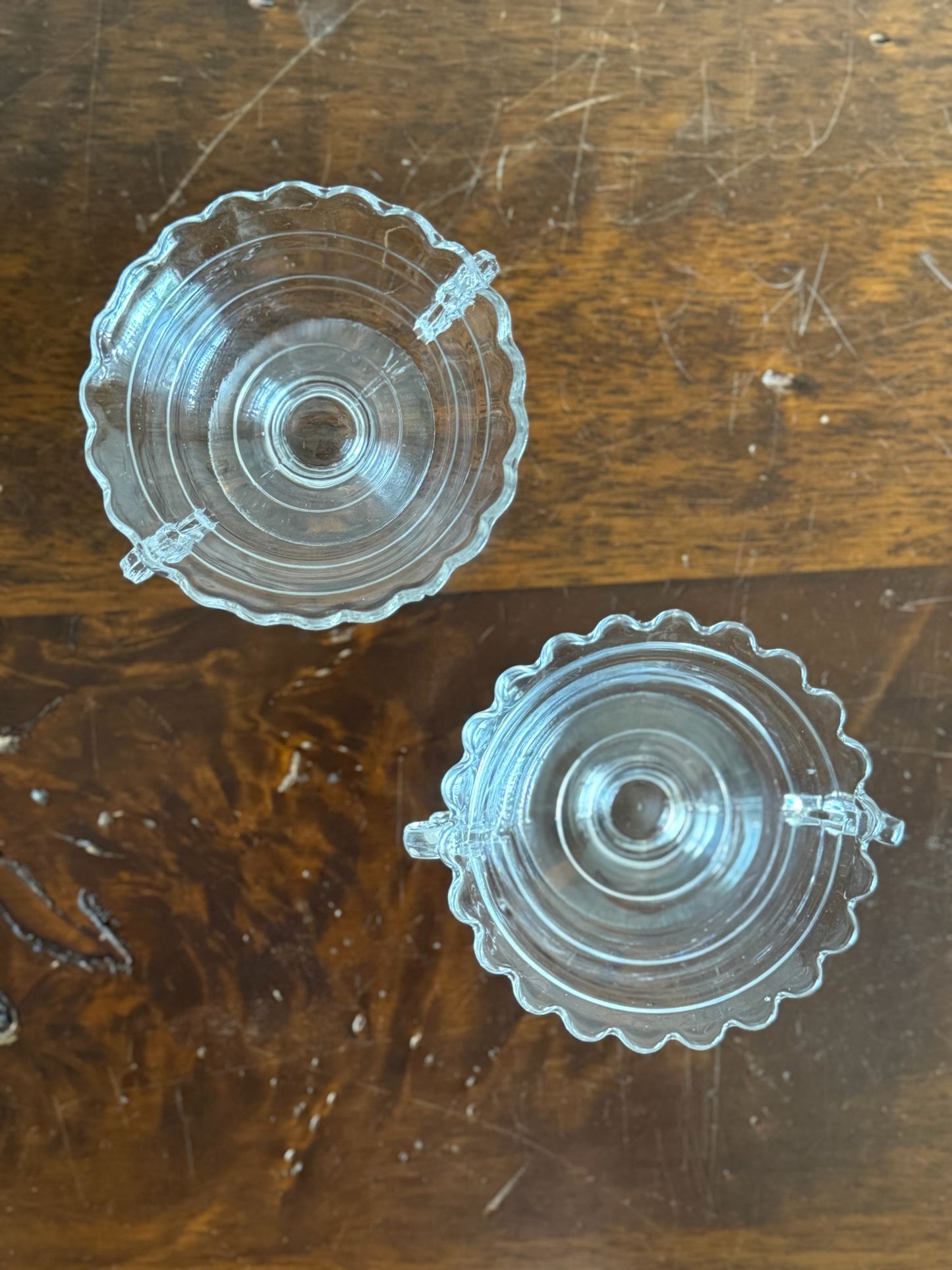 Vintage Candlewick Glass Olive Bowls