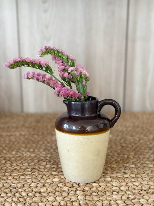 Small Rustic Two-Tone Ceramic Jar