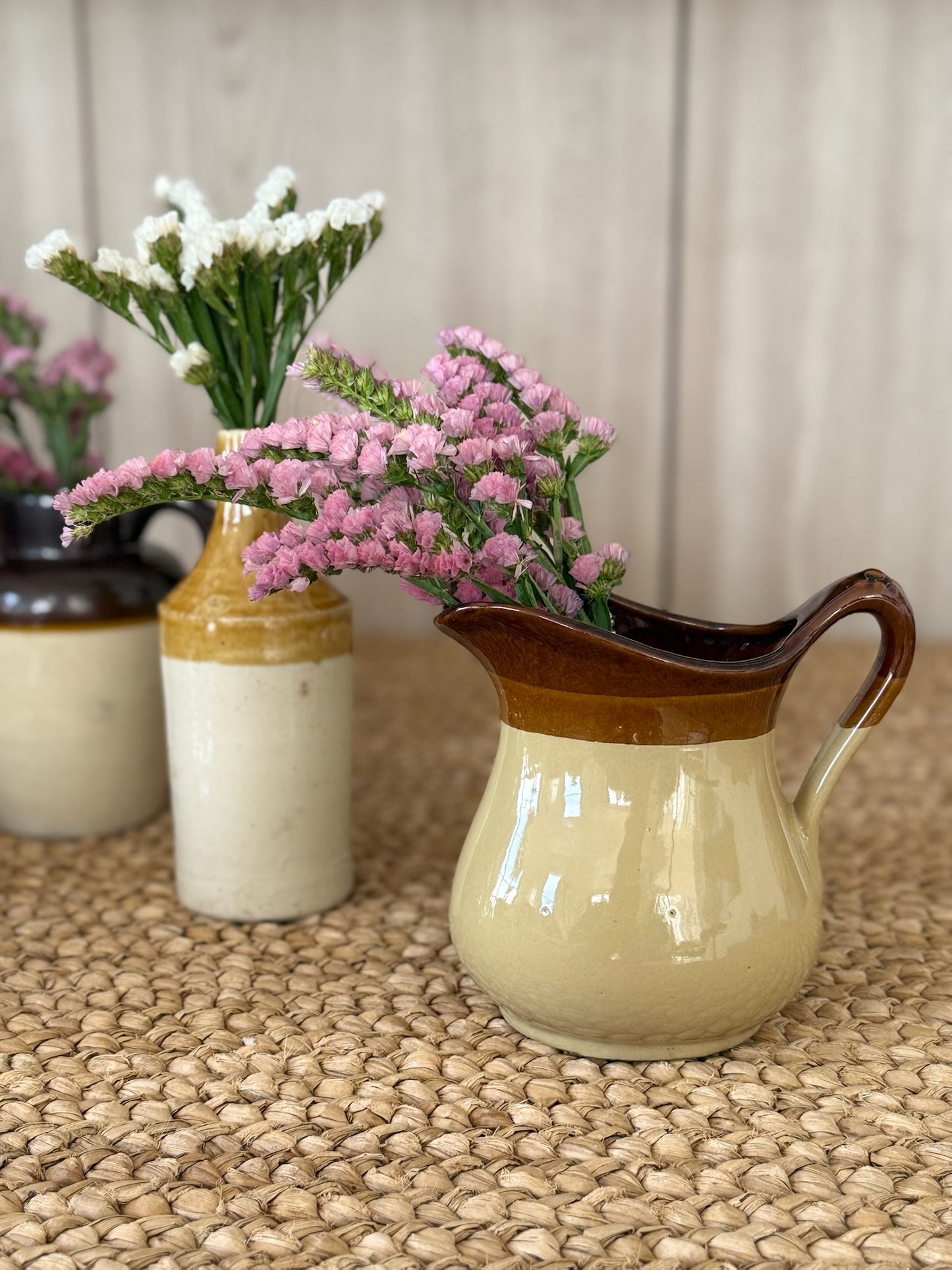 Vintage Two-Tone Pottery Jug