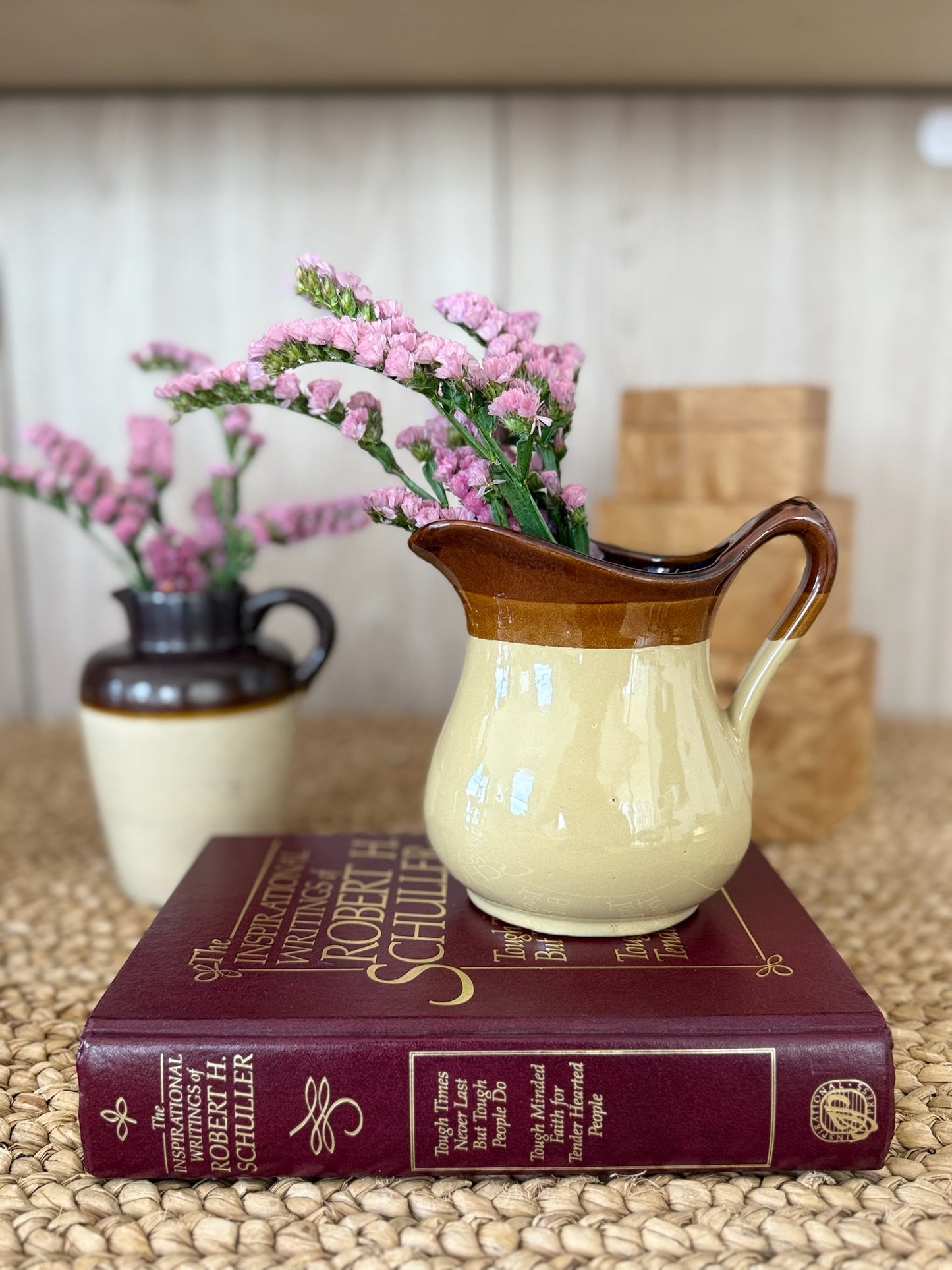 Vintage Two-Tone Pottery Jug