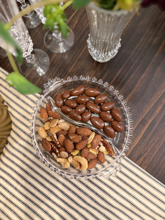 Vintage Candlewick Divided Glass Snack Tray