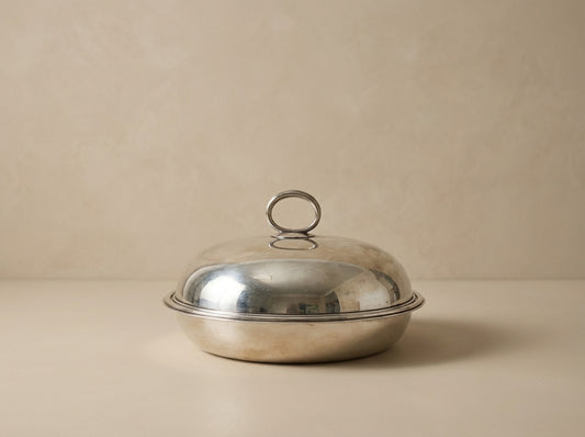 Vintage Continental Silver Entree Dish with Lid
