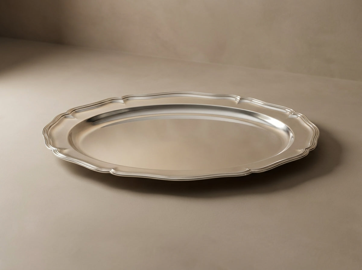 Large Oval 80% Silver Serving Tray