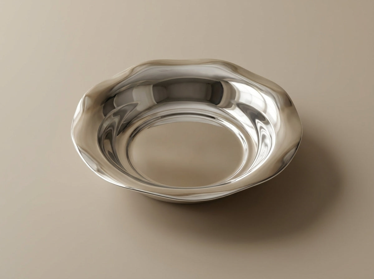 Antique .835 Silver Scalloped Dish Bowl