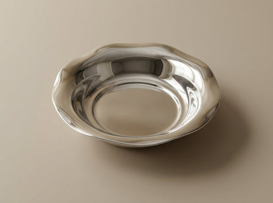 Antique .835 Silver Scalloped Dish Bowl