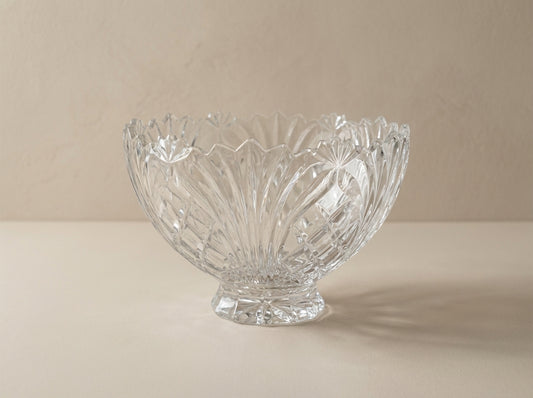 Vintage Cut Crystal Footed Centerpiece Bowl