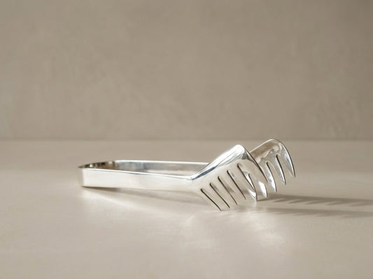 Vintage .925 Sterling Silver Asparagus & Pasta Serving Tongs