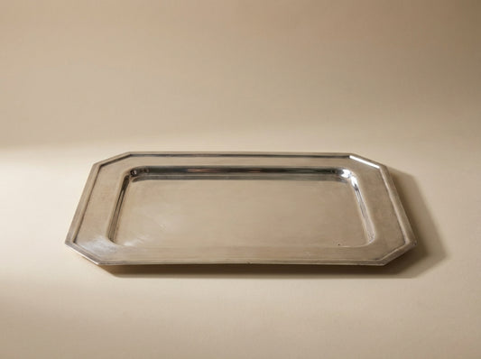 Vintage Silver Plated Rectangular Serving Tray Art Deco