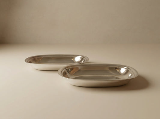 Vintage Silverplate Medium Oval Serving Tray - Sold as a Set