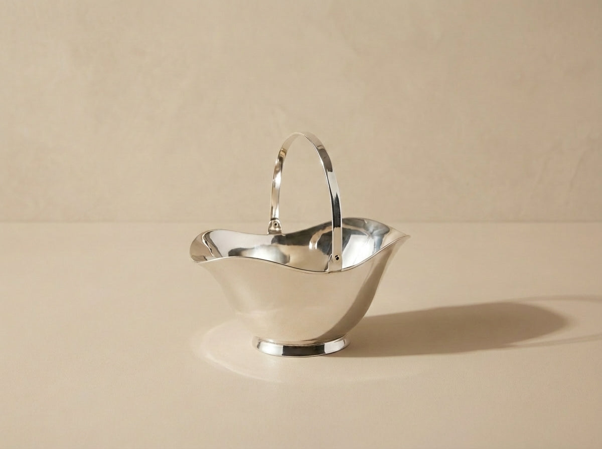 Antique .925 Sterling Silver Miniature Basket