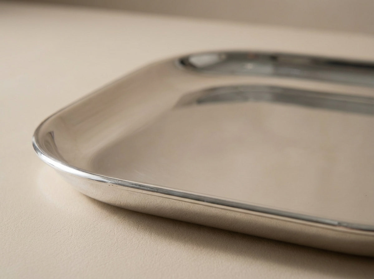 Vintage .835 Sterling Silver Square Trinket Tray | Minimalist Catchall