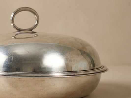 Vintage Continental Silver Entree Dish with Lid