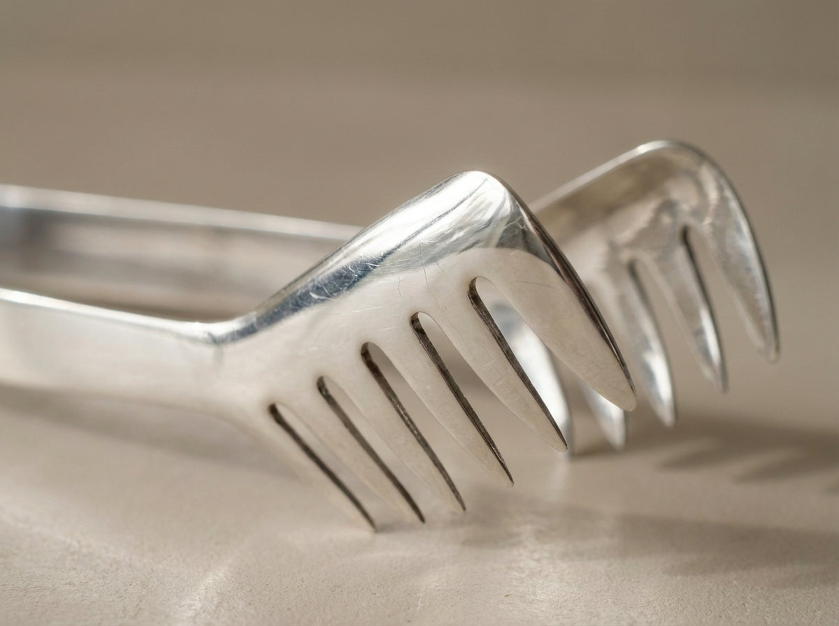 Vintage .925 Sterling Silver Asparagus & Pasta Serving Tongs