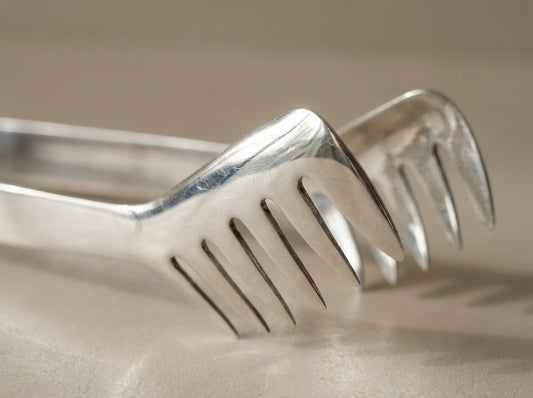 Vintage .925 Sterling Silver Asparagus & Pasta Serving Tongs