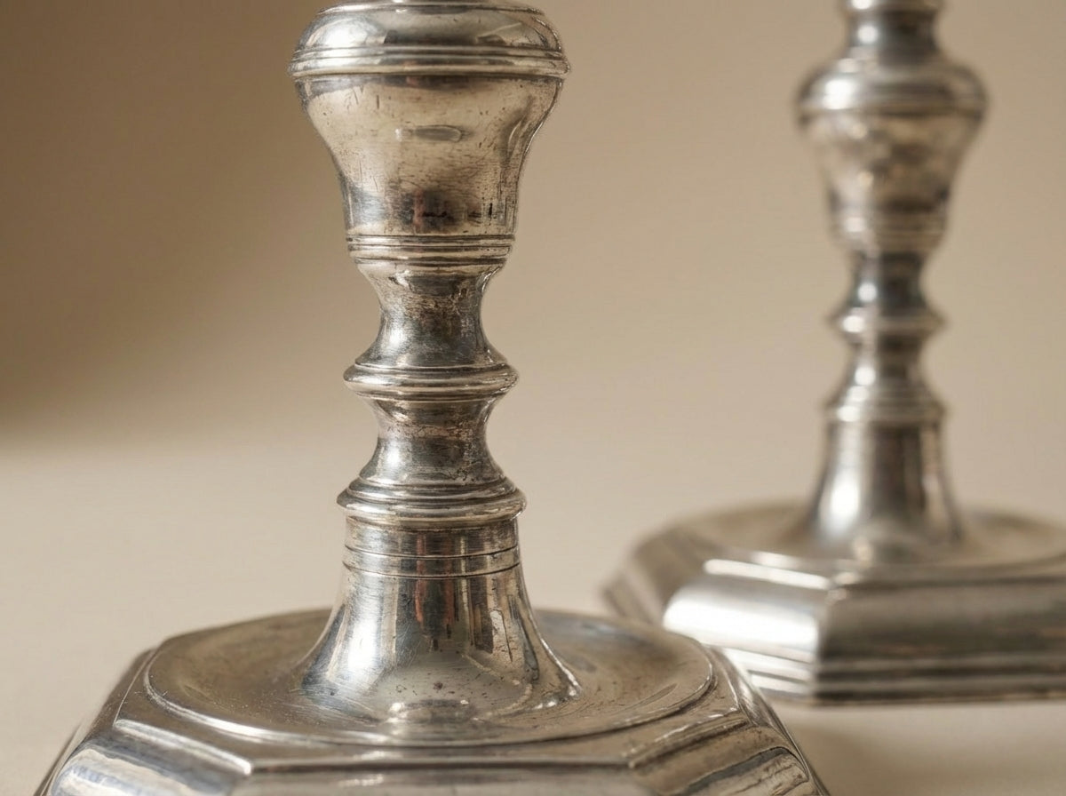 Baluster Candlesticks (Sold as a Pair) Antique .925 Sterling Silver