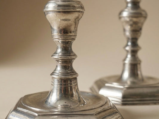 Baluster Candlesticks (Sold as a Pair) Antique .925 Sterling Silver