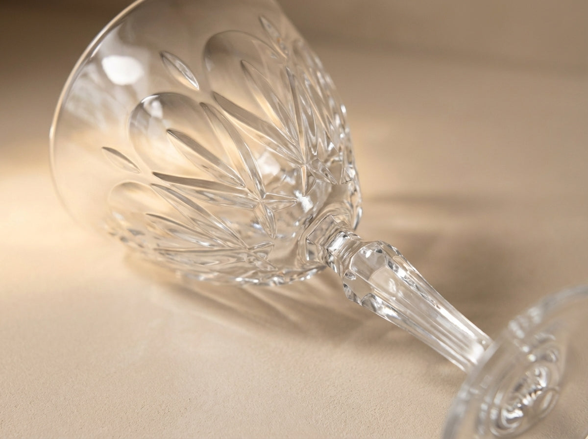Josephinenhütte Cut Crystal White Wine Glasses (Small Size) - Set of 4